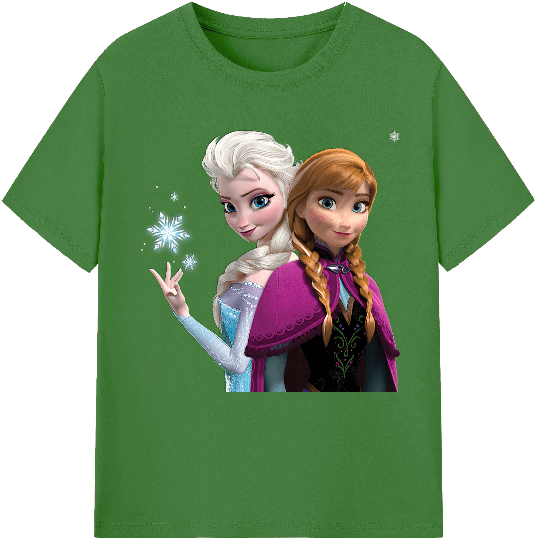 （画像用） アナと雪の女王 アンナ エルサ Frozen Anna Elsa レディースカジュアルプリントTシャツ（綿100％）